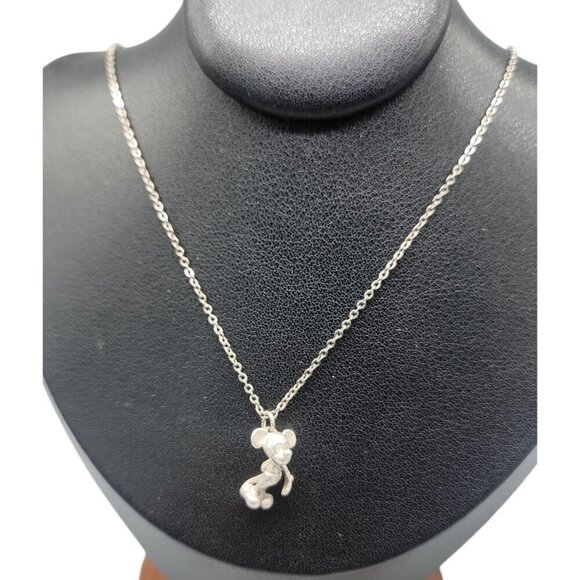 Sterling Silver Disney Vintage Pendant 925 Mickey Mouse 19" Silver Tone Chain - Picture 11 of 16